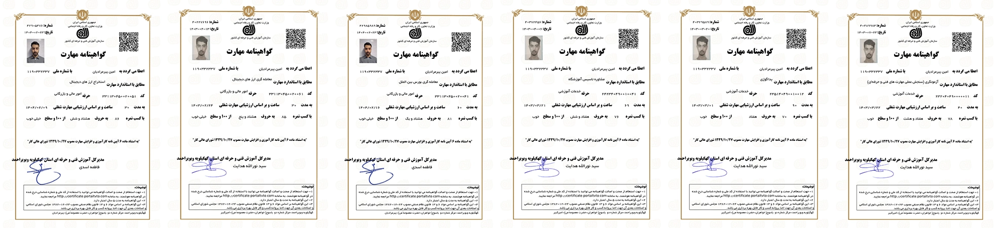 مدارک فنی و حرفه ای آکادمی